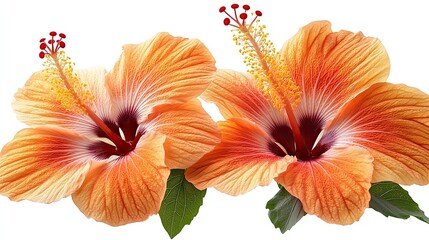 Aufkleber - orange hibiscus isolated on white background
