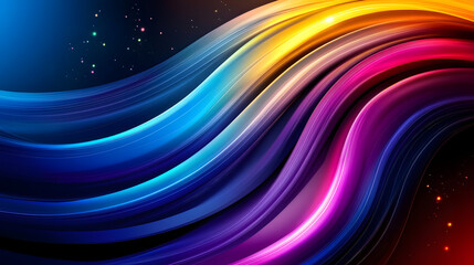 Poster - abstract colorful wave background with vibrant flowing patterns and gradients for artistic design an