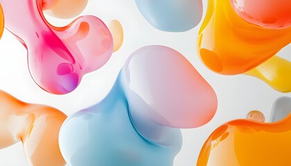 Aufkleber - Abstract Colorful Fluid Shapes Background