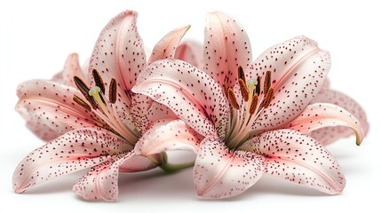 Aufkleber - pink lily with translucent petals isolated on white background