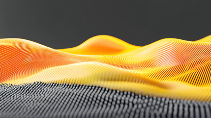 Fototapete - Close up of yellow and black wave patterns on surface with fluid motion and textures