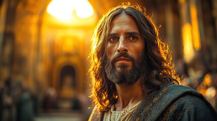 Aufkleber - portrait of jesus christ in the church