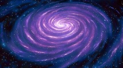 Poster - Acrylic painting of a colorful spiral galaxy with stars and cosmic elements in deep space
