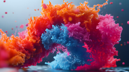 Poster - close up of a colorful object displaying intricate details and vibrant hues on a neutral background