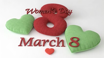 Poster - A red and green heart with the number 8 on it