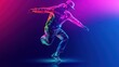© Mas - Vibrant dance performance by a stylish dancer in neon lights