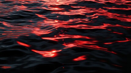 Poster - glowing reflections on calm sea water during twilight near coastal shore
