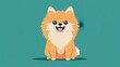 © muhamad - Cute Cartoon Fluffy Dog. A Friendly Cartoon Dog Illustration With A Happy Expression.