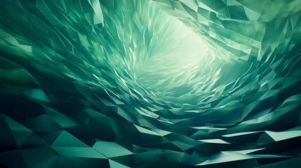 Poster - green abstract background with a large circular hole in the center for creative design projects