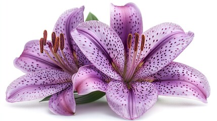 Aufkleber - violet lily with translucent petals isolated on white background