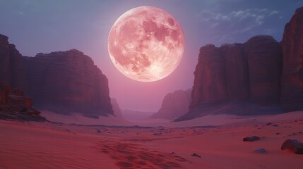 Poster - wadi rum desert in jordan at sunset middle east