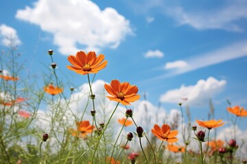 Sticker - Border wild flower sky landscape outdoors.