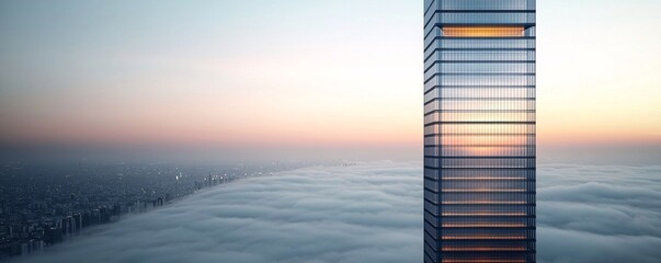 Poster - a hyper-modern waterfall-powered skyscraper, generating energy through kinetic hydrodynamics, mist rising in the golden sunrise, sleek glass reflecting the vibrant nature, a perfect blend of