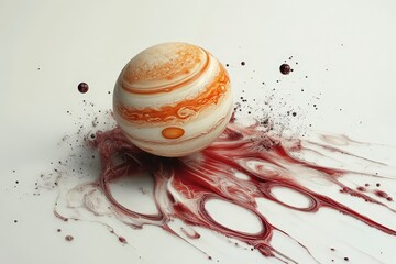 Poster - Colorful Planet Jupiter with Artistic Abstract Background Effects