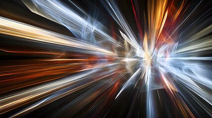 Poster - black and white background with light streaks creating an abstract artistic effect
