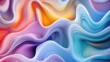 Aufkleber - Fluid Abstract Art with Vibrant Colors and Dynamic Waves for Modern Design and Creative Backgrounds