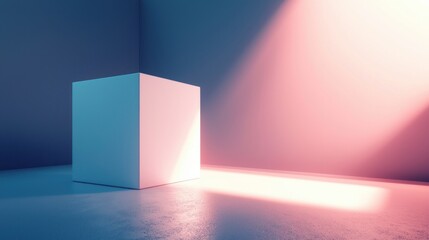 Poster - Minimalist composition of geometric shapes and soft light creating a serene and modern ambiance for artistic expression and creative visualization