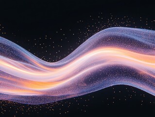 Poster - Flowing abstract light waves digital art cosmic environment vibrant viewpoint visual motion