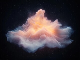 Poster - Ethereal cloud formation cosmic space digital art dark environment abstract perspective visual concept