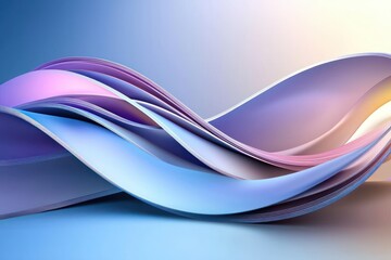 Aufkleber - Abstract layered paper flow in subtle gradient hues serene composition smooth pastel transition soft light backdrop