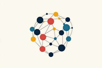 Poster - Colorful Abstract Network Connection Illustration on Soft Background