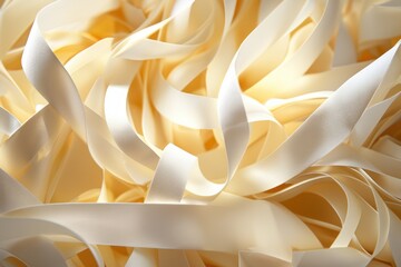 Aufkleber - Cream colored ribbons abstract arrangement elegant background graceful texture backdrop festive celebration design