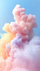 Poster - Colorful smoke explosion abstract background digital art soft atmosphere eye-level view creative concept