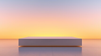 Aufkleber - Serene Minimalist Stage Against a Gradient Sky at Sunset for Product Presentation and Display in a Peaceful Ambience