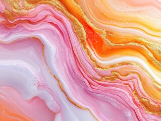 Poster - Fluid abstract art creation studio digital artwork vibrant colors close-up modern aesthetic
