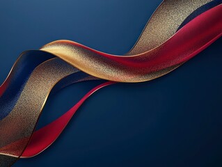 Poster - Elegant flowing ribbons in rich colors on a smooth dark background