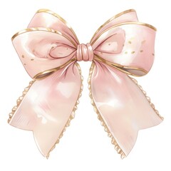 Canvas Print - Elegant pink ribbon bow illustration