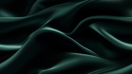 Poster - Smooth Dark Green Silk Fabric Texture for Background and Design