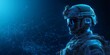 © Basileus - Digital soldier wearing tactical gear stands against network background