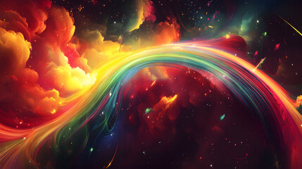 Poster - colorful abstract background featuring a vibrant rainbow swirl design with smooth flowing patterns a