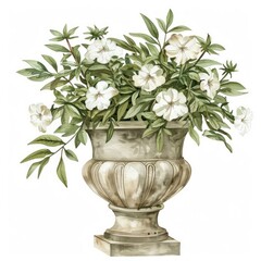 Sticker - Elegant floral vase illustration