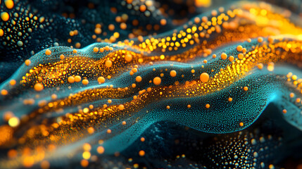 Poster - Close up of a vibrant yellow and blue abstract background with blended colors and smooth textures