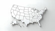 © Edo - Three Dimensional White Map of the United States