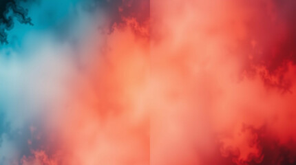Poster - Ethereal chromatic blend of serene blues merging into fiery reds