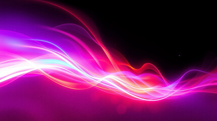 Poster - Ethereal luminescence, Abstract waves of vibrant color on a dark canvas