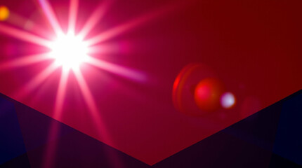 Poster - Geometric Lens Flare with Burgundy and Deep Blue Paper Folds Design