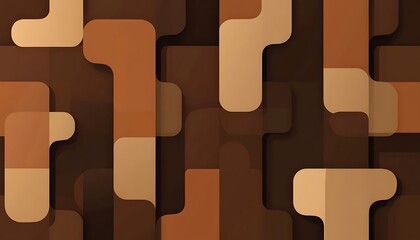 Fototapete - Abstract seamless minimalistic brown rectangle shape horizontal pattern. minimalistic vector. Illustrations ,

