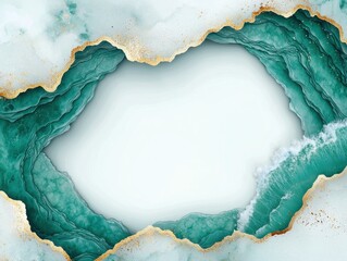 Poster - Abstract teal and white background digital art minimalist calm environment top-down view modern design