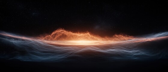 Poster - Cosmic event celestial phenomenon outer space digital art ethereal environment wide-angle view universe concept