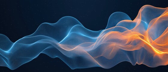 Poster - Dynamic wave patterns abstract visualization digital art dark background artistic perspective fluid motion