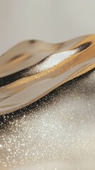 Poster - Shimmering gold and silver liquid art abstract studio digital artwork calm atmosphere close-up creative concept