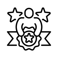 Poster - Employee Recognition line icon. Universal creative premium symbol. Vector sign icon logo template. Vector illustration