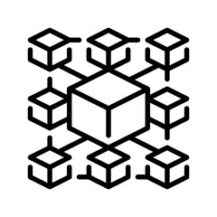 Poster - Blockchain Network line icon. Universal creative premium symbol. Vector sign icon logo template. Vector illustration
