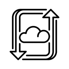 Poster - Cloud Backup line icon. Universal creative premium symbol. Vector sign icon logo template. Vector illustration