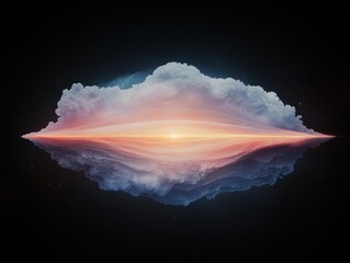 Poster - Sunrise over abstract clouds digital art conceptual environment surreal viewpoint