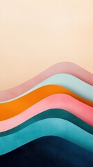 Poster - Waves of colorful curves abstract art digital design modern aesthetic close-up view visual harmony
